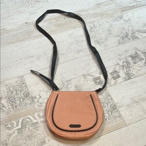 Wildfox Peach Pink and Black Crossbody Saddle Bag